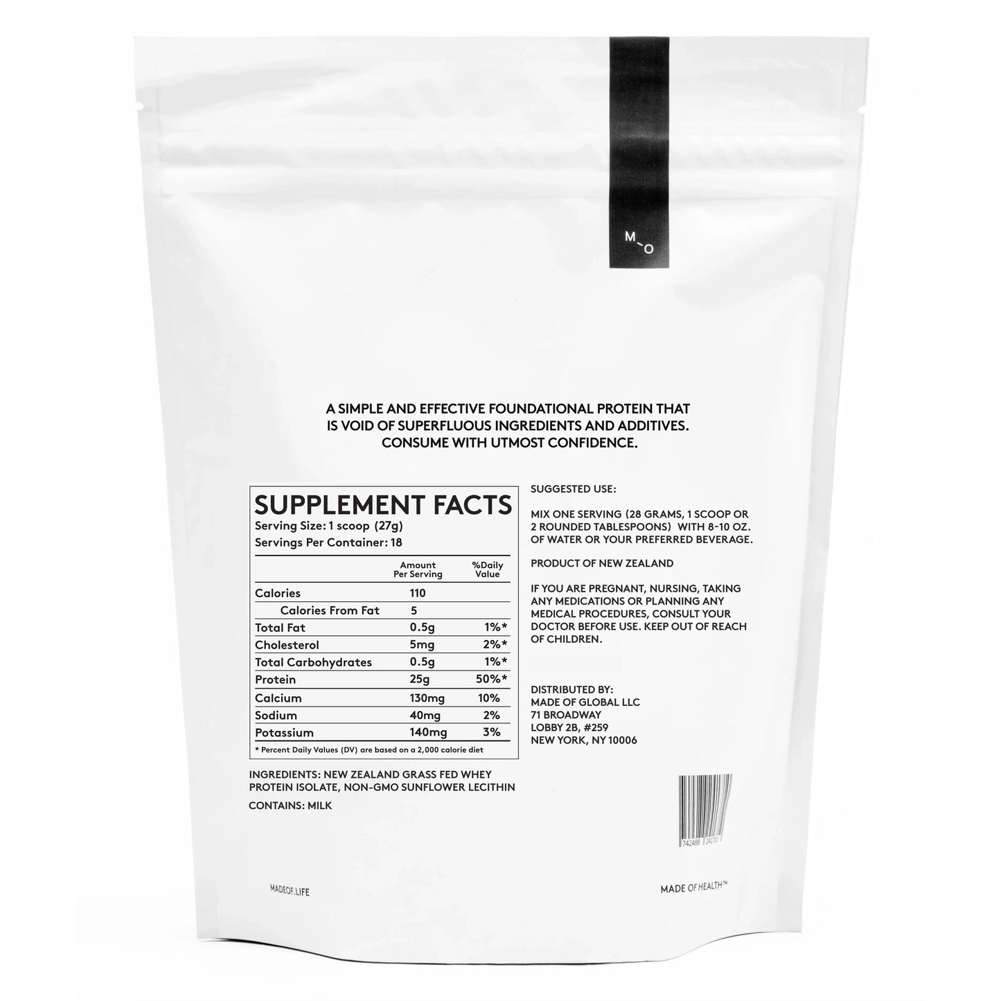 
                  
                    UNFLAVORED WHEY PROTEIN ISOLATE
                  
                